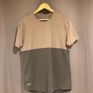 BYLT Basics Grey And Light Brown Shirt Medium